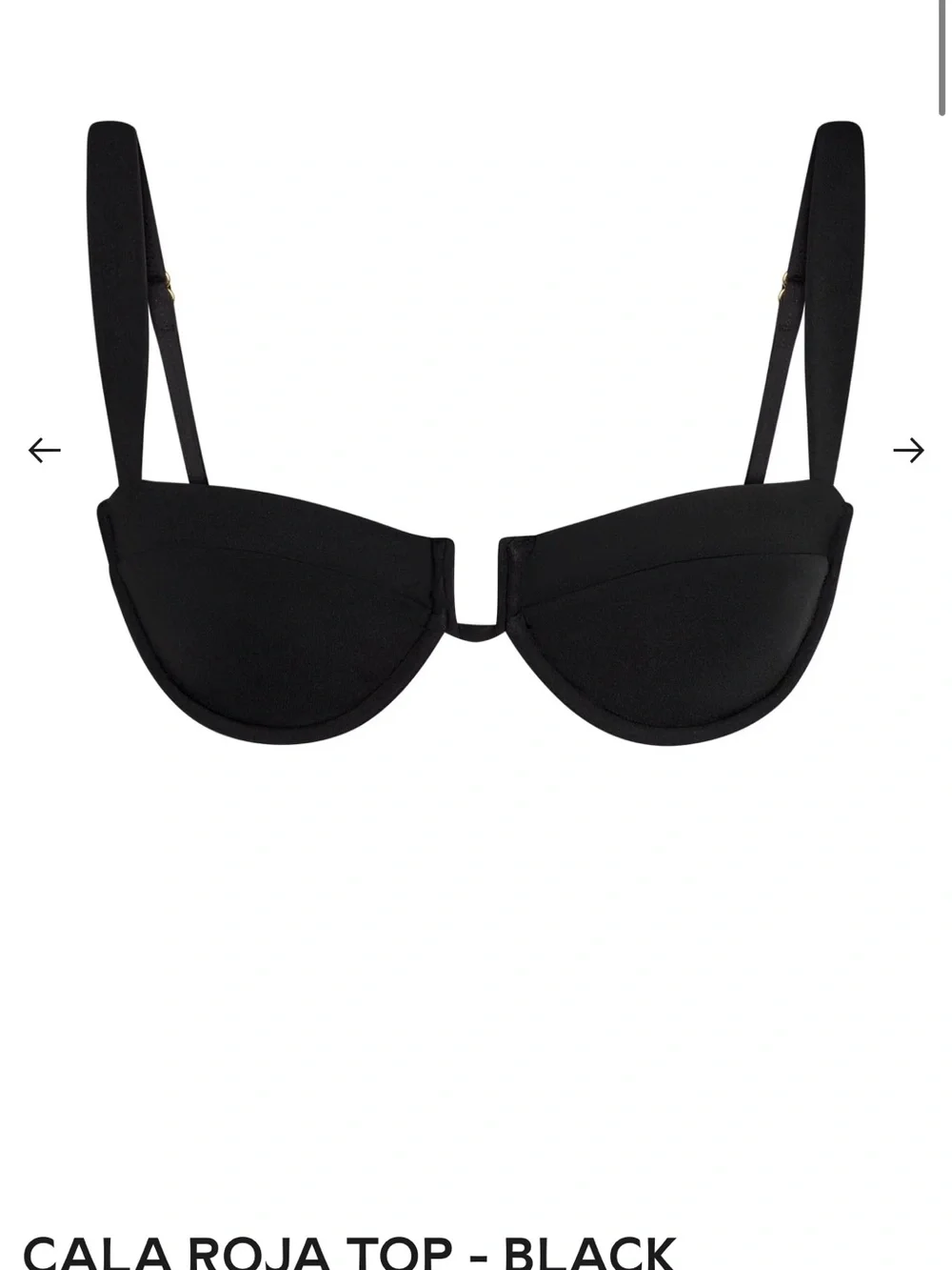 Monday Swimwear Black Underwire Bikini Top